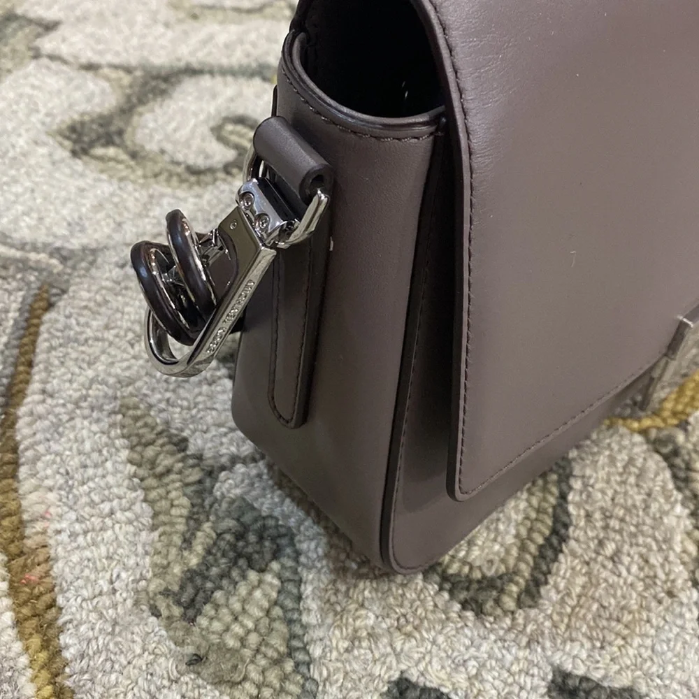 💕 Michael Kors dark gray leather satchel with matching wallet set gorgeous 💕